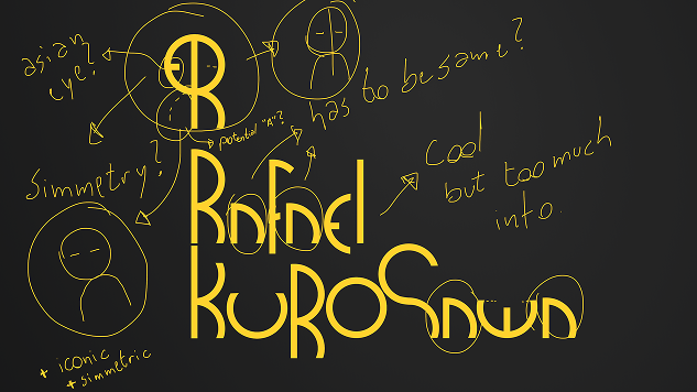 Brand brainstorm sketch for Rafael Kurosawa